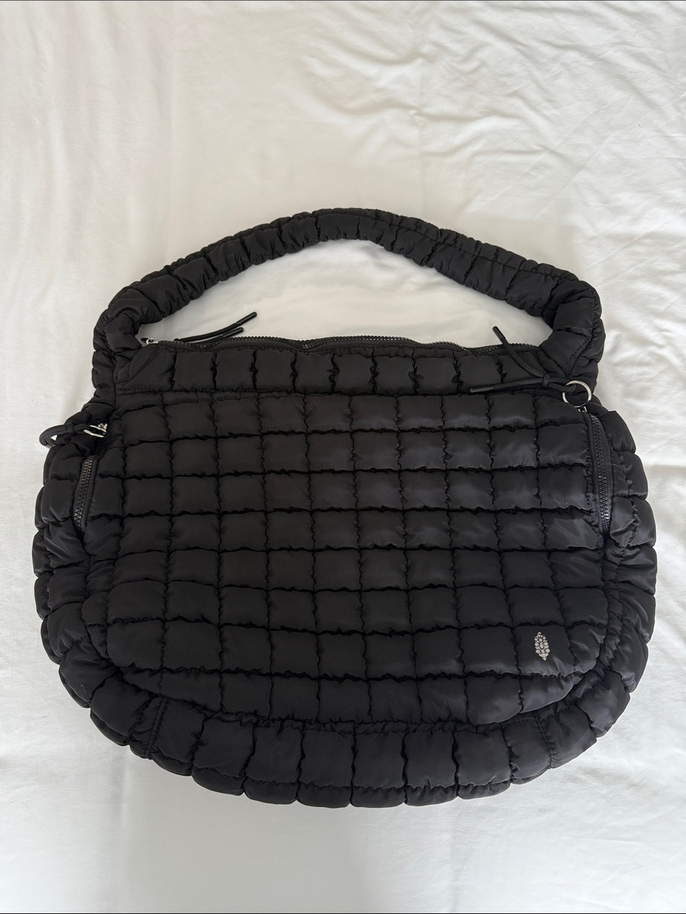 Free People Black Quilted Puffer Shoulder Bag
